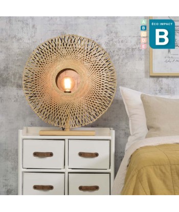 Lampe à poser Kalimantan en bambou, ⌀ 44 ou 60 cm ou a consommer sur place