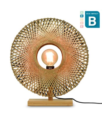 Lampe à poser Kalimantan en bambou, ⌀ 44 ou 60 cm ou a consommer sur place