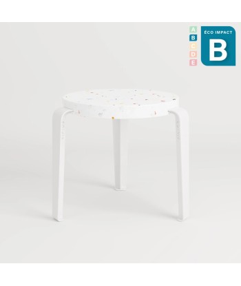 Tabouret MINI LOU en plastique recyclé et acier, hauteur 30 cm Découvrez la collection