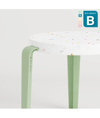 Tabouret MINI LOU en plastique recyclé et acier, hauteur 30 cm Découvrez la collection