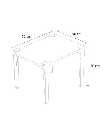 Bureau enfant en bois de forêts durables et acier, 70x50 cm Haut. 50cm Venez découvrir notre 