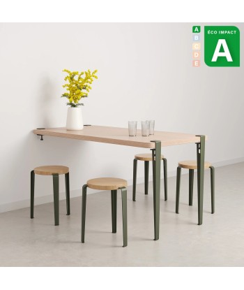 Table murale 4 à 6 personnes, en bois de forêts durables, Long. 150 cm de France