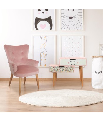 Fauteuil En Velours Pour Enfant Helsinki Rose du meilleur 