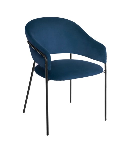 Fauteuil En Velours Siron Bleu de pas cher