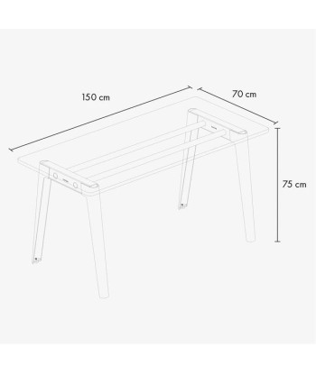 Bureau New Modern, en bois de forêt durables, Long. 130 ou 150 cm à prix réduit toute l'année