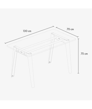 Bureau New Modern, en bois de forêt durables, Long. 130 ou 150 cm à prix réduit toute l'année