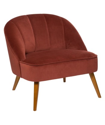 Fauteuil En Velours Naova Terracotta Pour