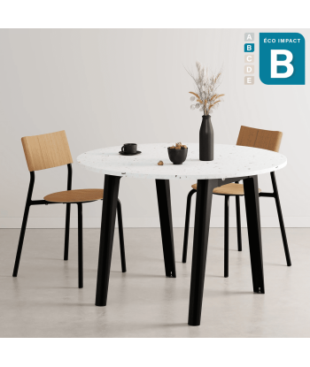 Table ronde New Modern 4 à 6 personnes, en plastique recyclé Ø 110 cm les ligaments