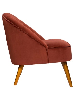 Fauteuil En Velours Naova Terracotta Pour