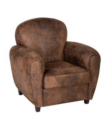 Fauteuil Club Stanis Effet Cuir Marron les muscles