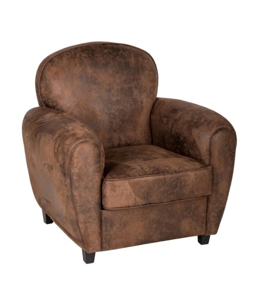 Fauteuil Club Stanis Effet Cuir Marron les muscles