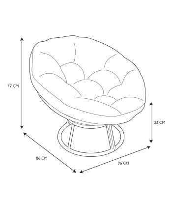 Fauteuil De Jardin Pivotant Cancun Coussin Noir online