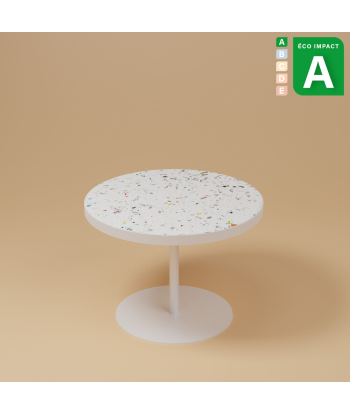 Table basse pied central Mahaut en plastique recyclé Véritable concentré