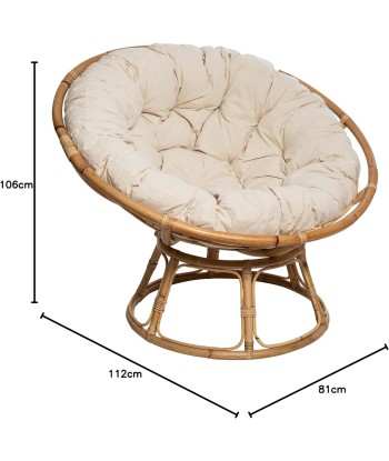 Fauteuil Papasan En Rotin Seram Blanc Profitez des Offres !