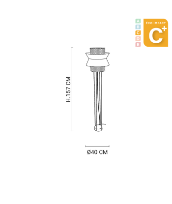 Lampadaire Singapour Haut. 157 cm solde