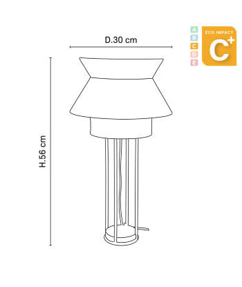 Lampe à poser Singapour Haut. 56 cm Les magasins à Paris