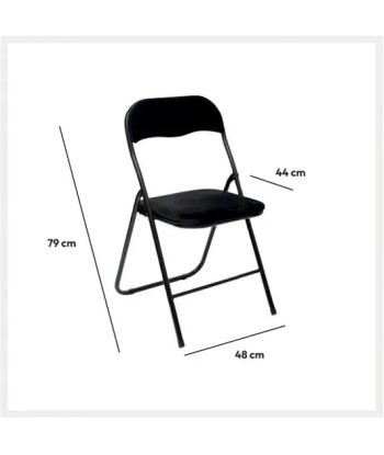 Lot De 6 Chaises En Velours Pliantes Noires vente chaude votre 