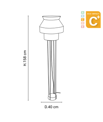 Lampadaire Singapour Haut. 158 cm la colonne vertébrale