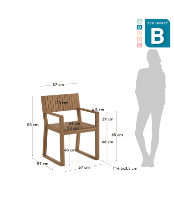 Chaise de jardin Emili, bois massif durable de technologie