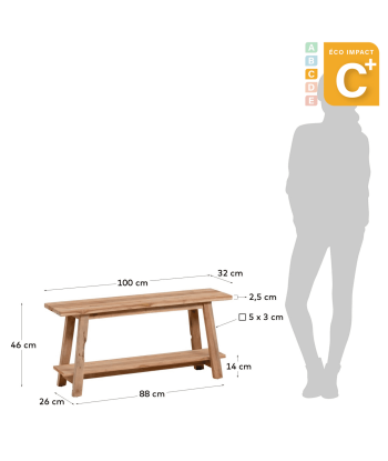 Banc Safara, teck recyclé Long. 100 ou 150 cm de la marque