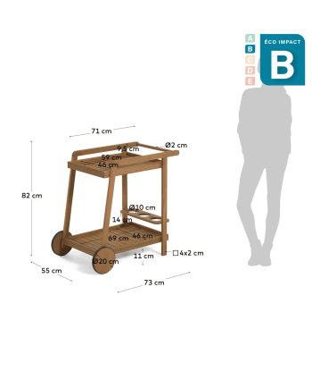 Desserte Felisa, bois massif durable les muscles