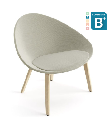 Fauteuil Adell en plastique recyclé et piètement bois shop