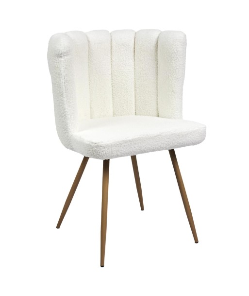 Chaise Ariel Bouclette Blanc en linge