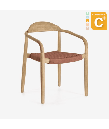 Chaise empilable Nina en corde et bois massif durable de la marque