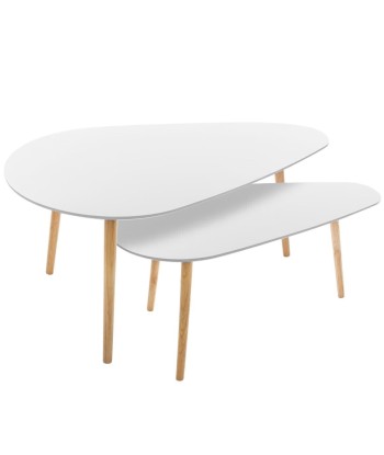 Lot De 2 Tables Basses Gigognes Miléo Blanc livraison gratuite