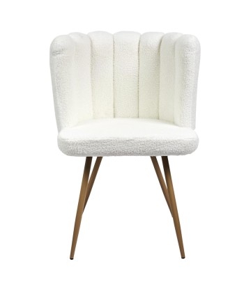 Chaise Ariel Bouclette Blanc en linge