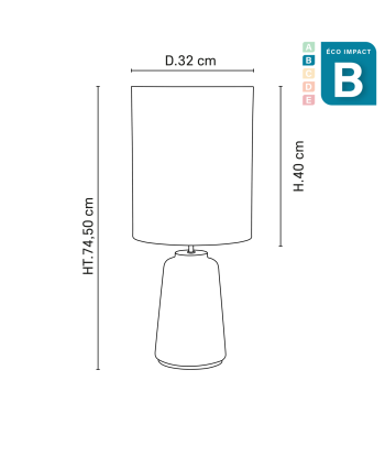 Lampe à poser Mokuzaï, forme droite, Haut. 74cm 2024