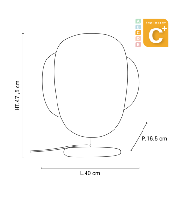 Lampe à poser Screen 70's, Haut. 47 cm destockage