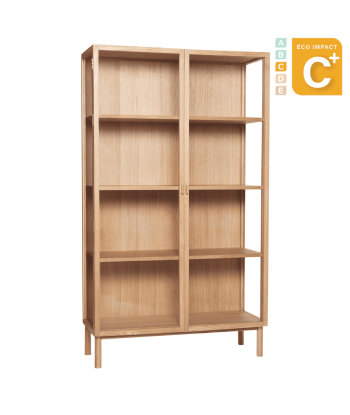 Grand buffet vitrine en bois durable, Long. 110 cm Paris Déstockage Promo