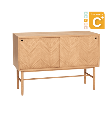 Commode motif chevron en bois durable, Long. 100 cm plus qu'un jeu 