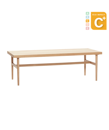 Table basse motif chevron en bois durable Long. 121. cm la colonne vertébrale