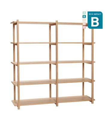 Étagère Mason double haute en bois durable Long. 150 cm Véritable concentré