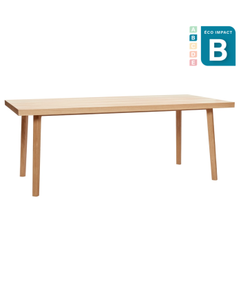 Table à manger 8 personnes motif chevron en bois durable Long. 200 cm Livraison rapide