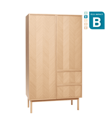 Grande armoire motif chevron en bois durable Long. 100 cm votre