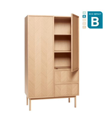 Grande armoire motif chevron en bois durable Long. 100 cm votre