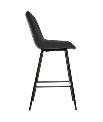 Chaise De Bar Effet Cuir Olwen Gris Ardoise à prix réduit toute l'année