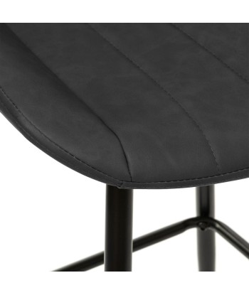 Chaise De Bar Effet Cuir Olwen Gris Ardoise à prix réduit toute l'année