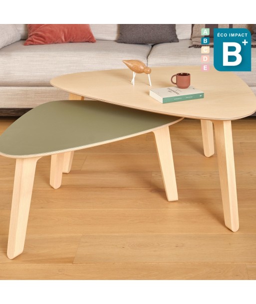 Petite table basse Yellow en bois de forêts durables, Haut.37cm votre