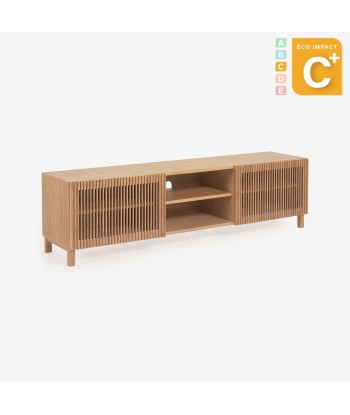 Meuble TV Beyla 2 portes en bois durable, Long. 180 cm français