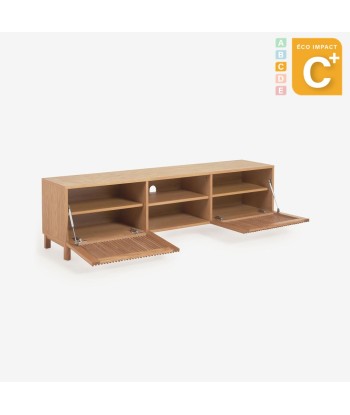 Meuble TV Beyla 2 portes en bois durable, Long. 180 cm français