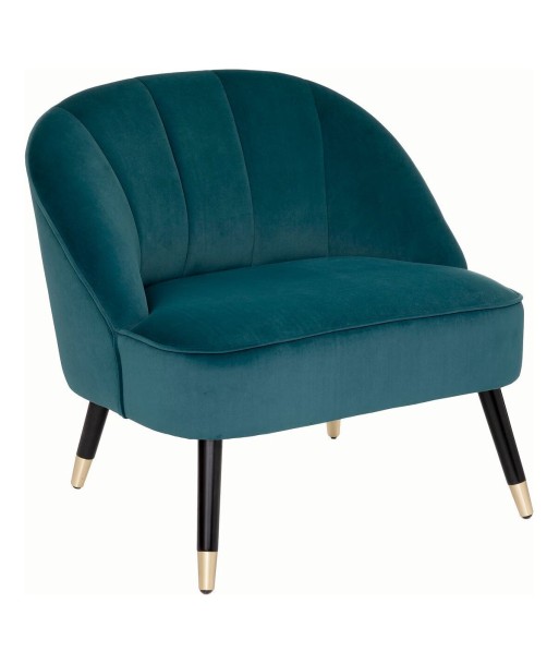 Fauteuil En Velours Naova Bleu Canard livraison gratuite