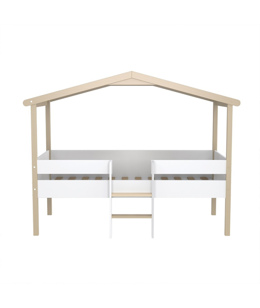 Lit cabane enfant PILOTI 90x190 avec sommier Blanc la livraison gratuite