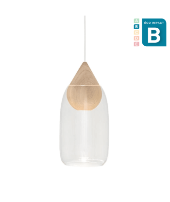 Suspension Liuku ronde en bois et verre durable l'achat 