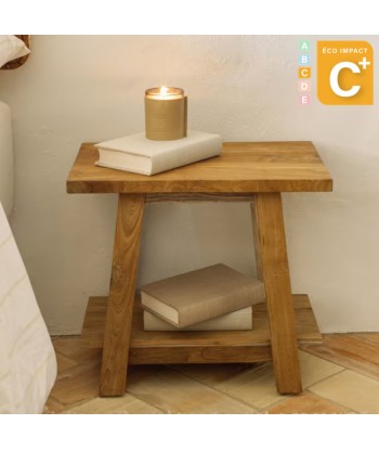 Tabouret Safara bois massif de teck recyclé 50 x 32 cm votre restaurant rapide dans 