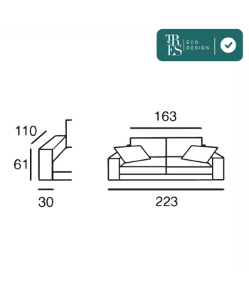 Canapé 4 places Chambord/Chamonix en lin Long. 243 cm soldes