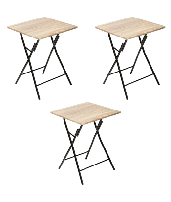 Lot De 3 Tables Pliantes 2 Places 60x60 Beige Dans la société mordern